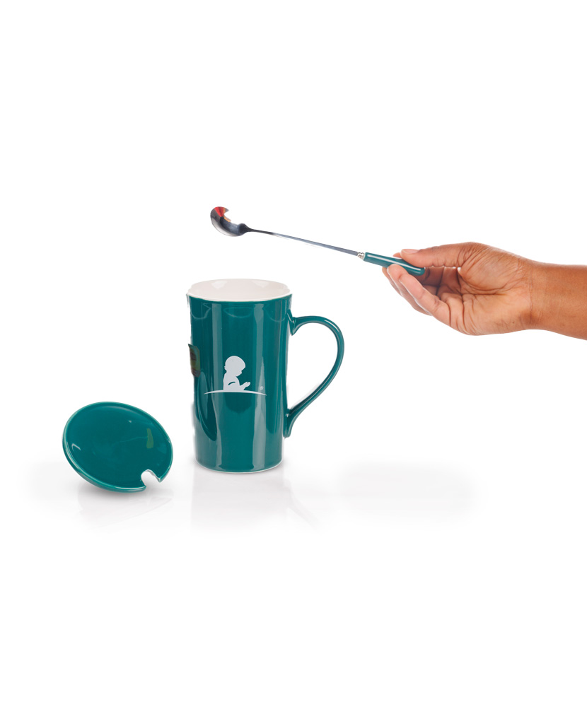 Primary image St. Jude Emerald Ceramic Mug with Lid and Spoon